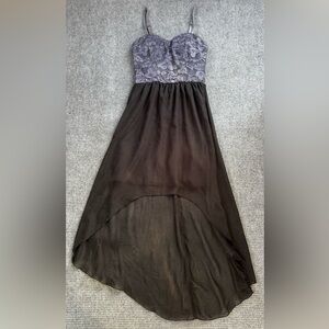 Vintage Lily Rose gray lace bodice with sweetheart neckline dress